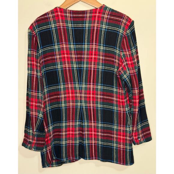 Vtg Charles Glueck Short Set Suit Women's 4 Plaid Preppy Blazer Shorts Academia - Picture 4 of 8